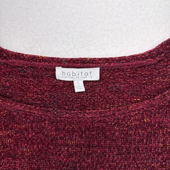 Habitat Sweater Size‎ Large Maroon Roll Neck Pullover Lagenlook Soft Cozy - Picture 5 of 9